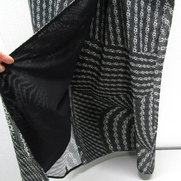 NEW TORY BURCH Womens Printed Silk Mesh Skirt Black Warped Lace size 14 - Picture 7 of 11